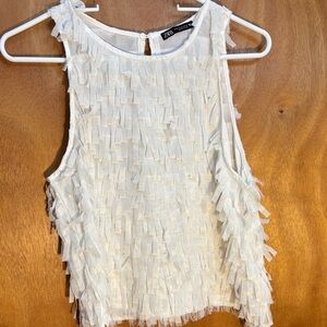 Zara Fringe Sleeveless Tank size M